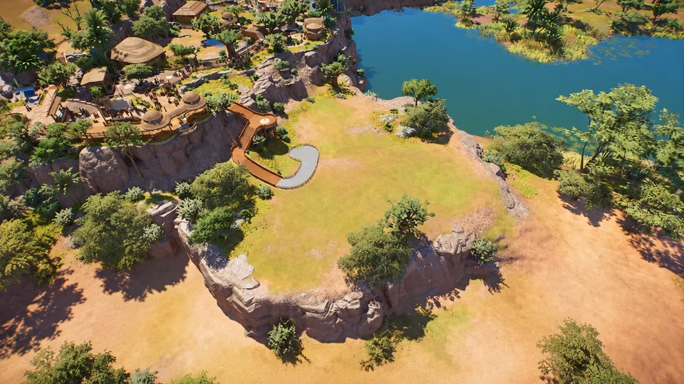 AI-edited view: An overhead view of the rehabilitation centre grounds